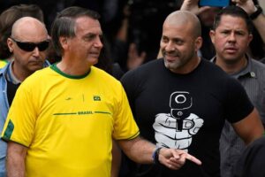 Ex-deputado federal Daniel Silveira com Bolsonaro