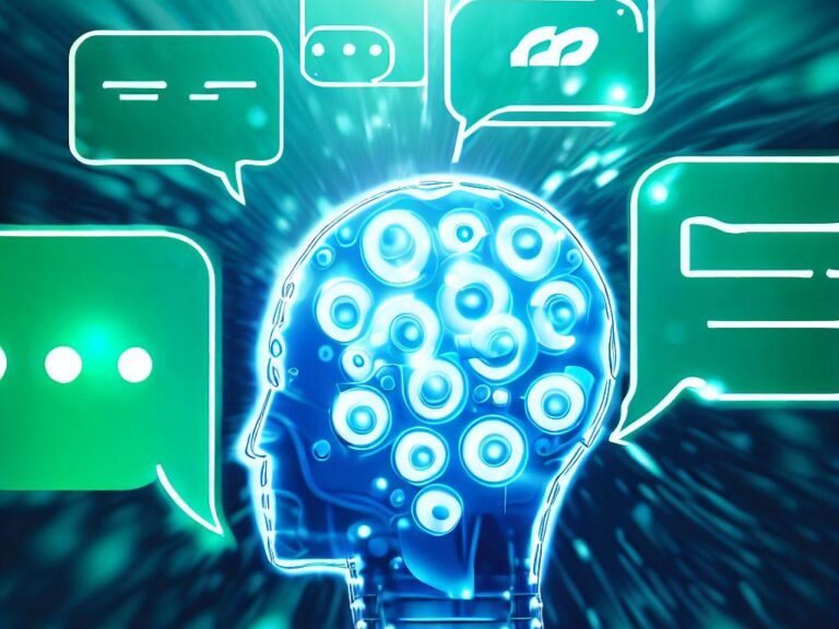 Uma ilustração mostrando três chatbots de Inteligência Artificial disponíveis para uso no WhatsApp, representados por ícones de robôs com balões de diálogo acima deles.